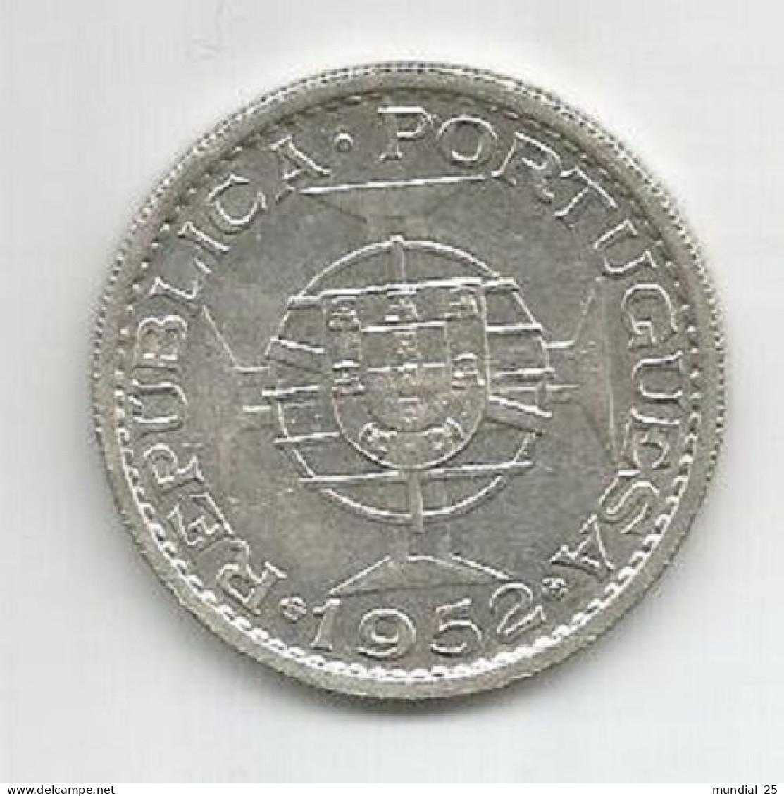 GUINEA-BISSAU PORTUGAL 20$00 ESCUDOS 1952 SILVER - Guinea Bissau
