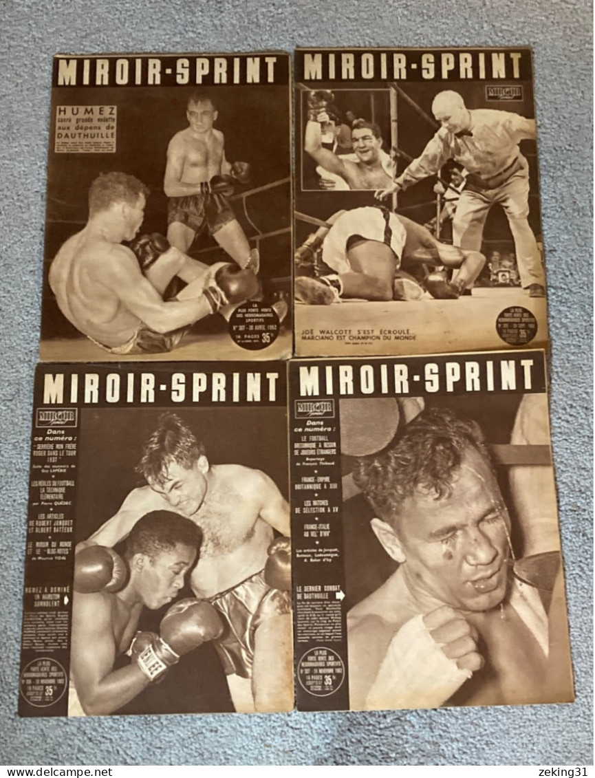 4 Anciennes Revues Magazines MIROIR SPRINT Spécial BOXE  An 1952. - Plakate