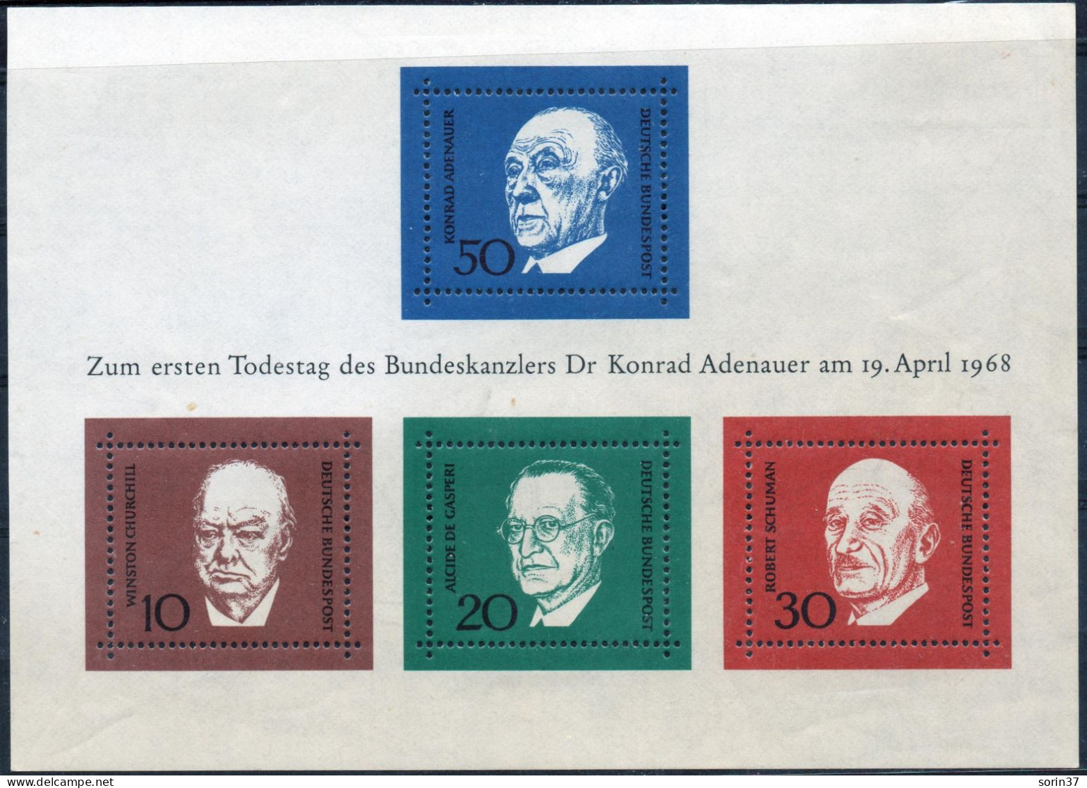 HB Germany / Alemania Occidental Año 1968 Yvert Nr. 03 Nueva  K. Adenauer - Ungebraucht