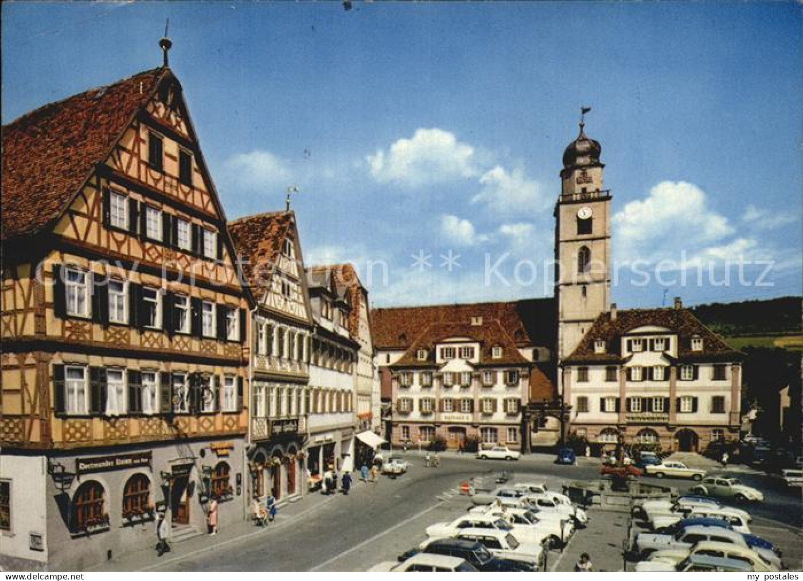 72500899 Bad Mergentheim Unterer Markt Fachwerkhaus Kirche Bad Mergentheim - Bad Mergentheim