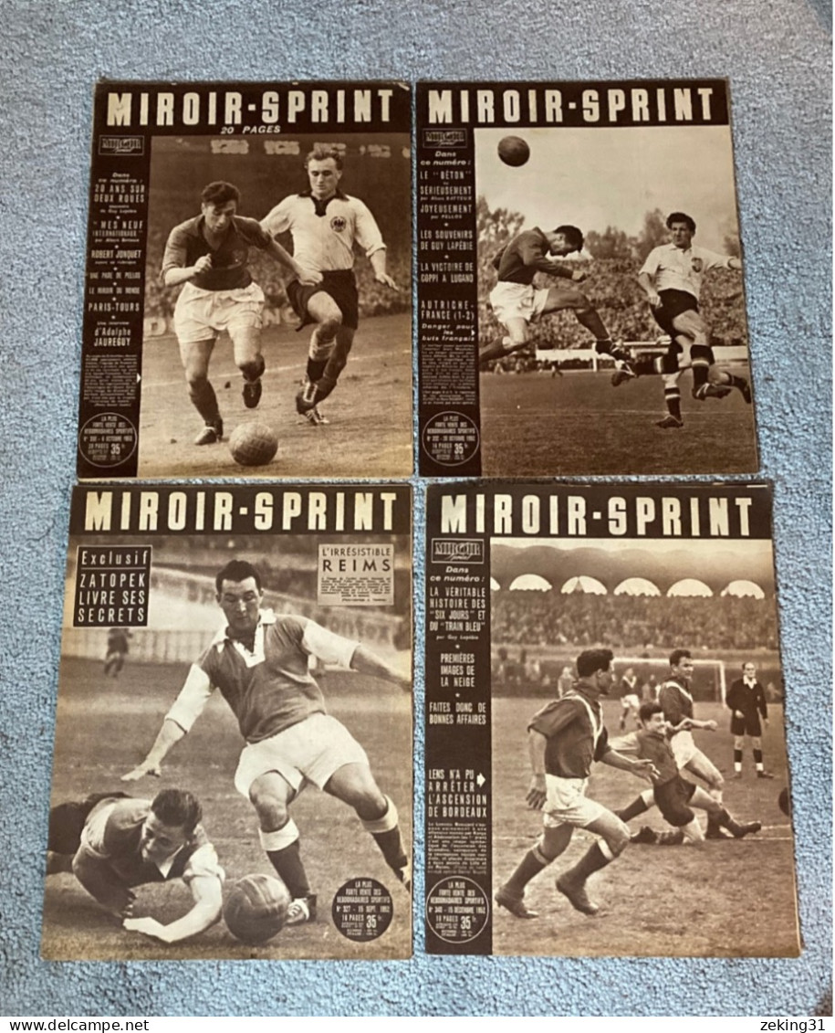 4 Anciennes Revues Magazines MIROIR SPRINT Spécial FOOTBALL  An 1952. - 1950 - Heute