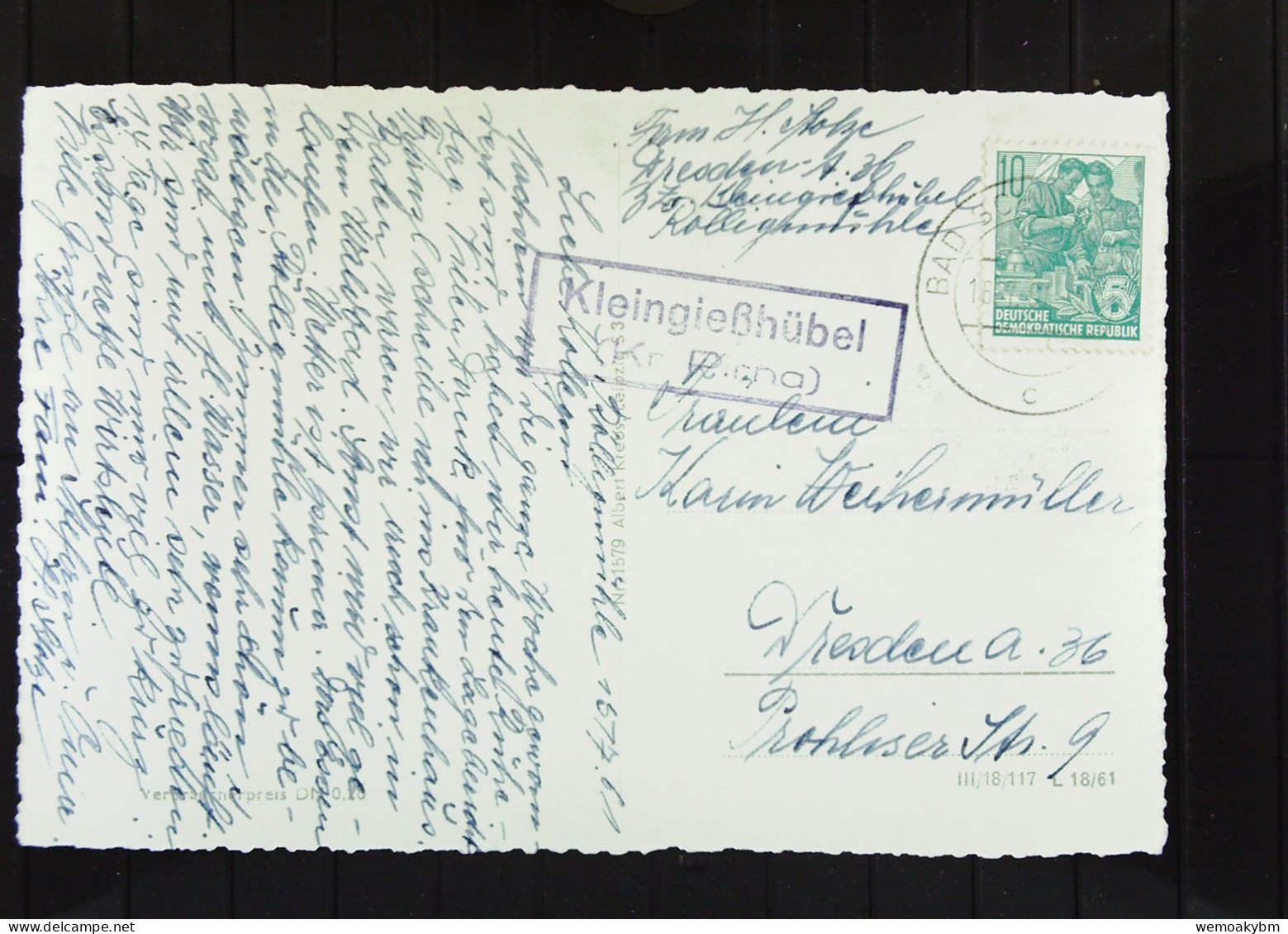 DDR: AK Vom Waldbad Schöna (Sächsische Scheiz) Vom 16.7.1961 - Schoena