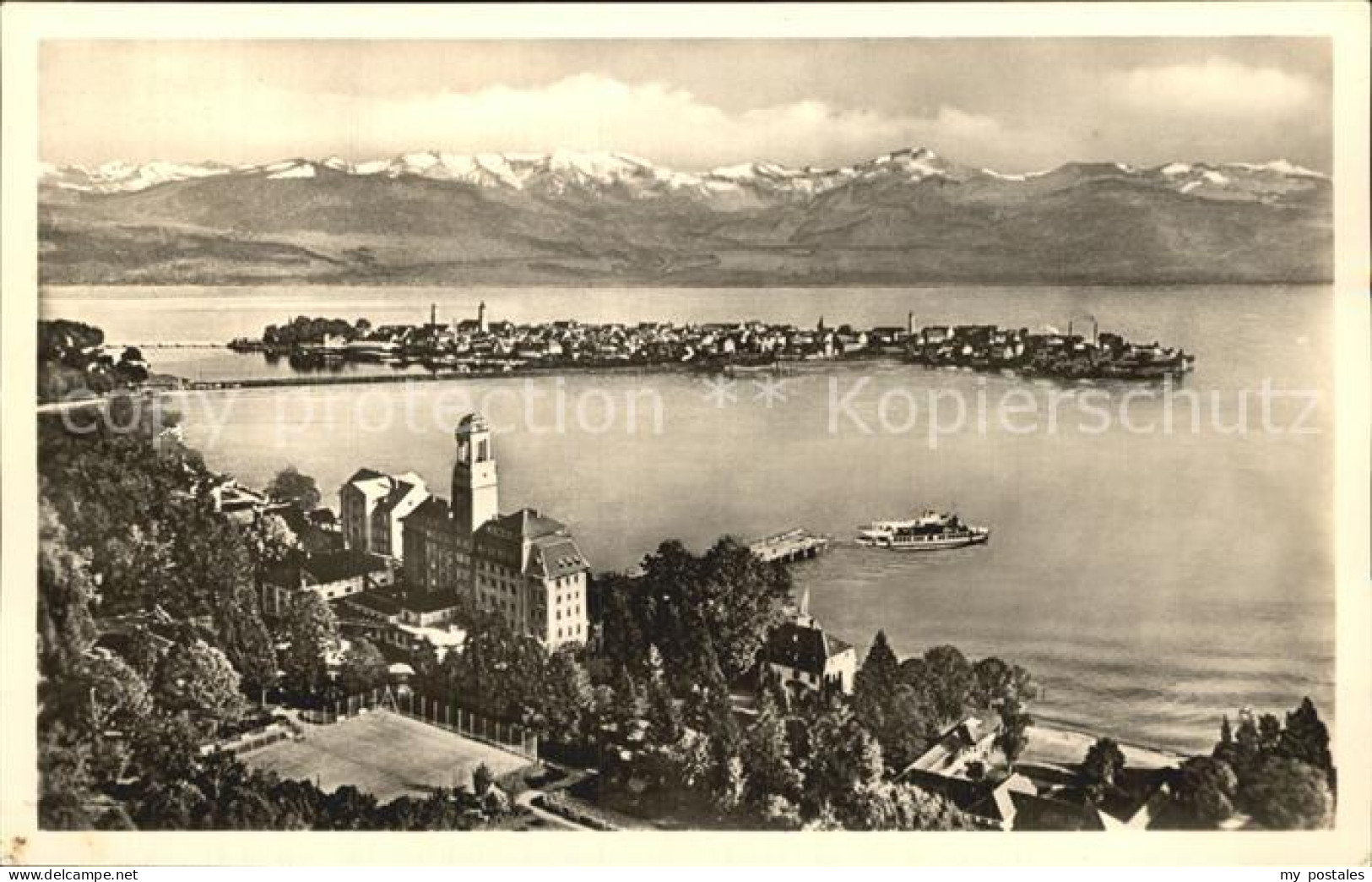 72500732 Bad Schachen Lindau Mit Alpenkette Aus Der Vogelperspektive Aeschach - Lindau A. Bodensee