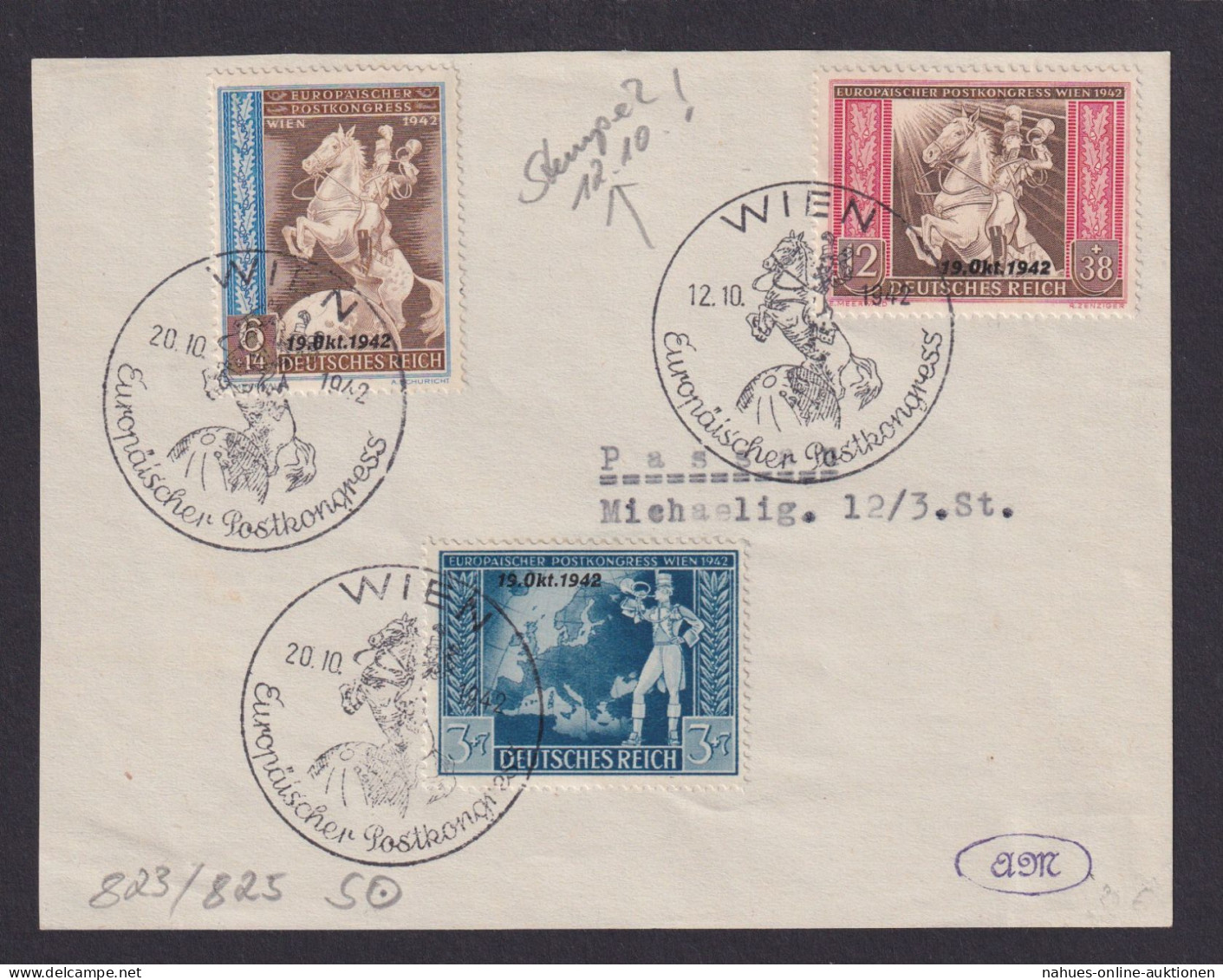 Reich Ostmark Wien SST Europäischer Postkongress V. 12.10! Selten Wie Später Die - Lettres & Documents
