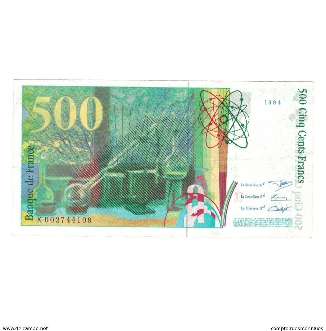 France, 500 Francs, Pierre Et Marie Curie, 1994, K002744109, TTB, Fayette:76.01 - 500 F 1994-2000 ''Pierre Et Marie Curie''