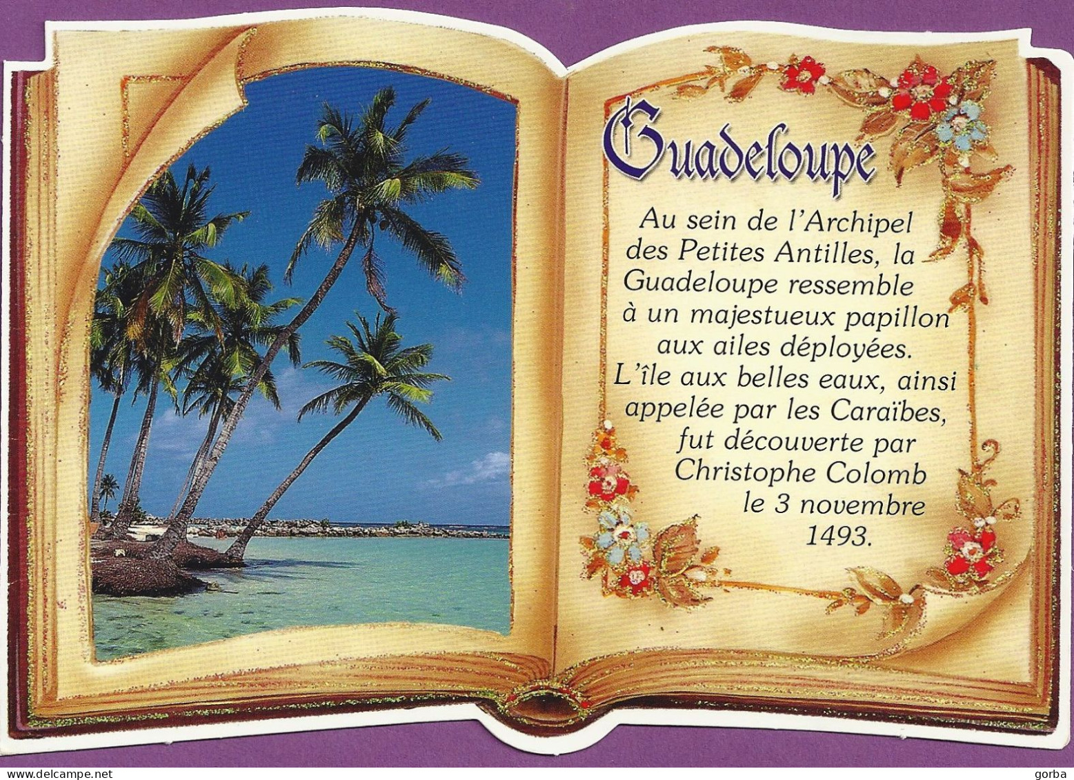 *CPM - 971 - GUADELOUPE - Carte Découpée Forme De Livre - Sonstige & Ohne Zuordnung