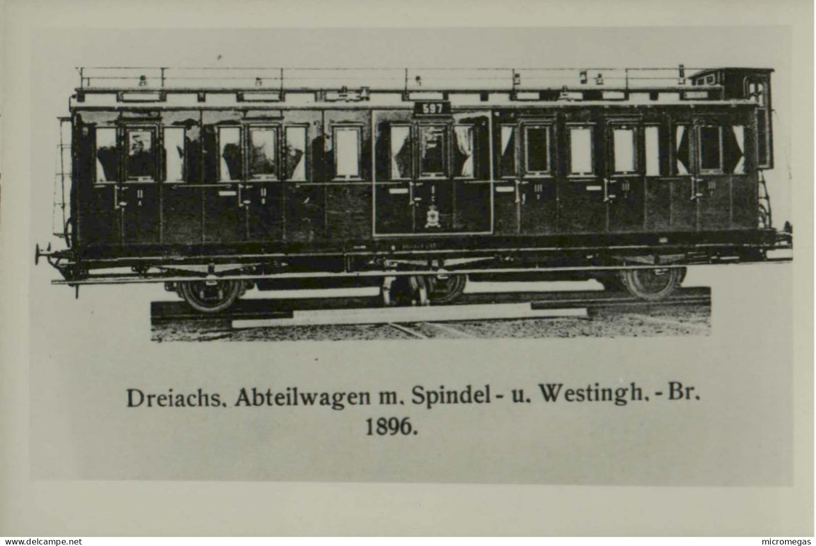 Dreiachs. Abteilwagen M. Spindel - U. Westingh. Br. 1896 - Eisenbahnen