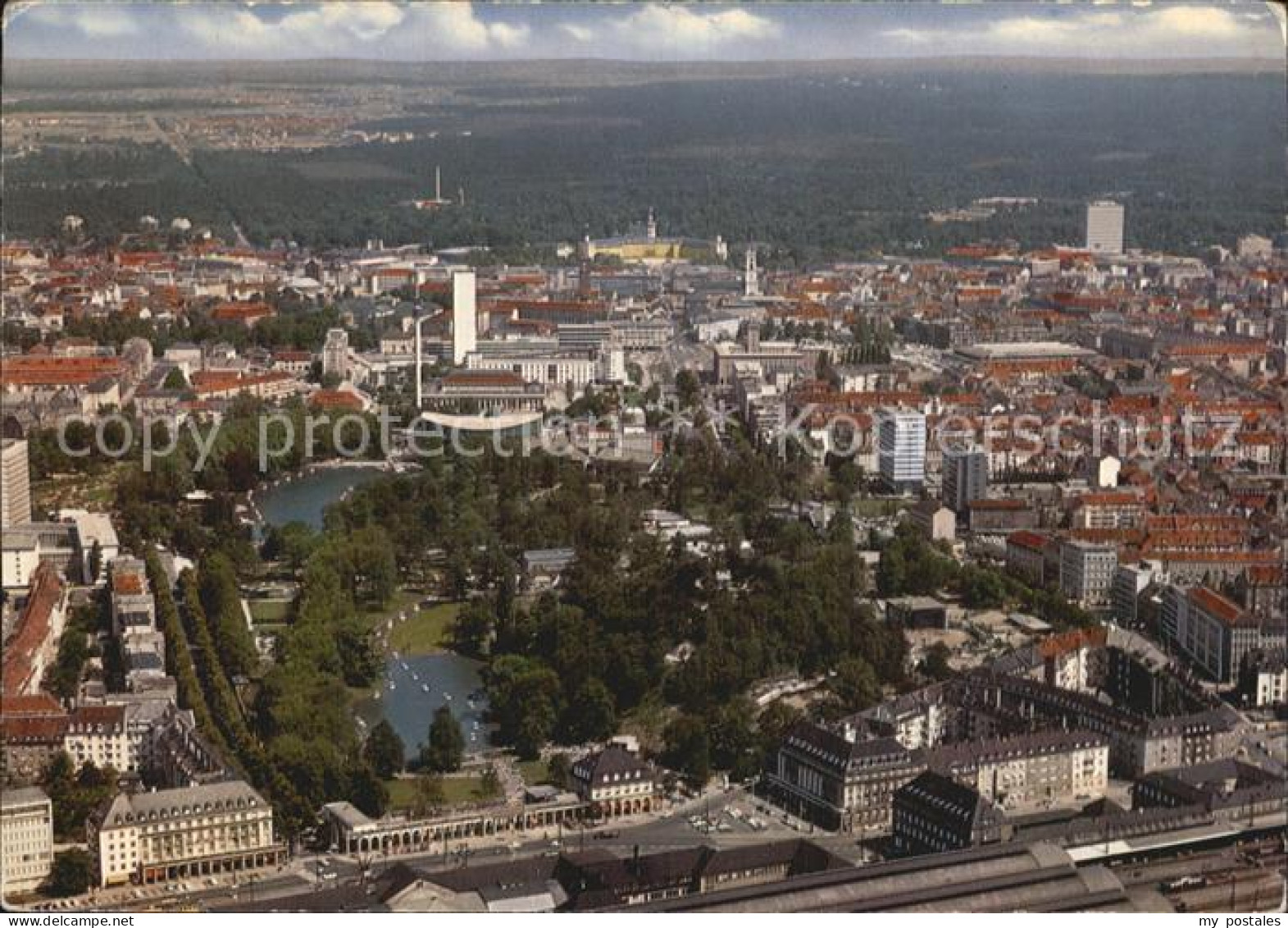 72500232 Karlsruhe Baden Blick Ueber Stadtgarten Und Zoo Karlsruhe - Karlsruhe