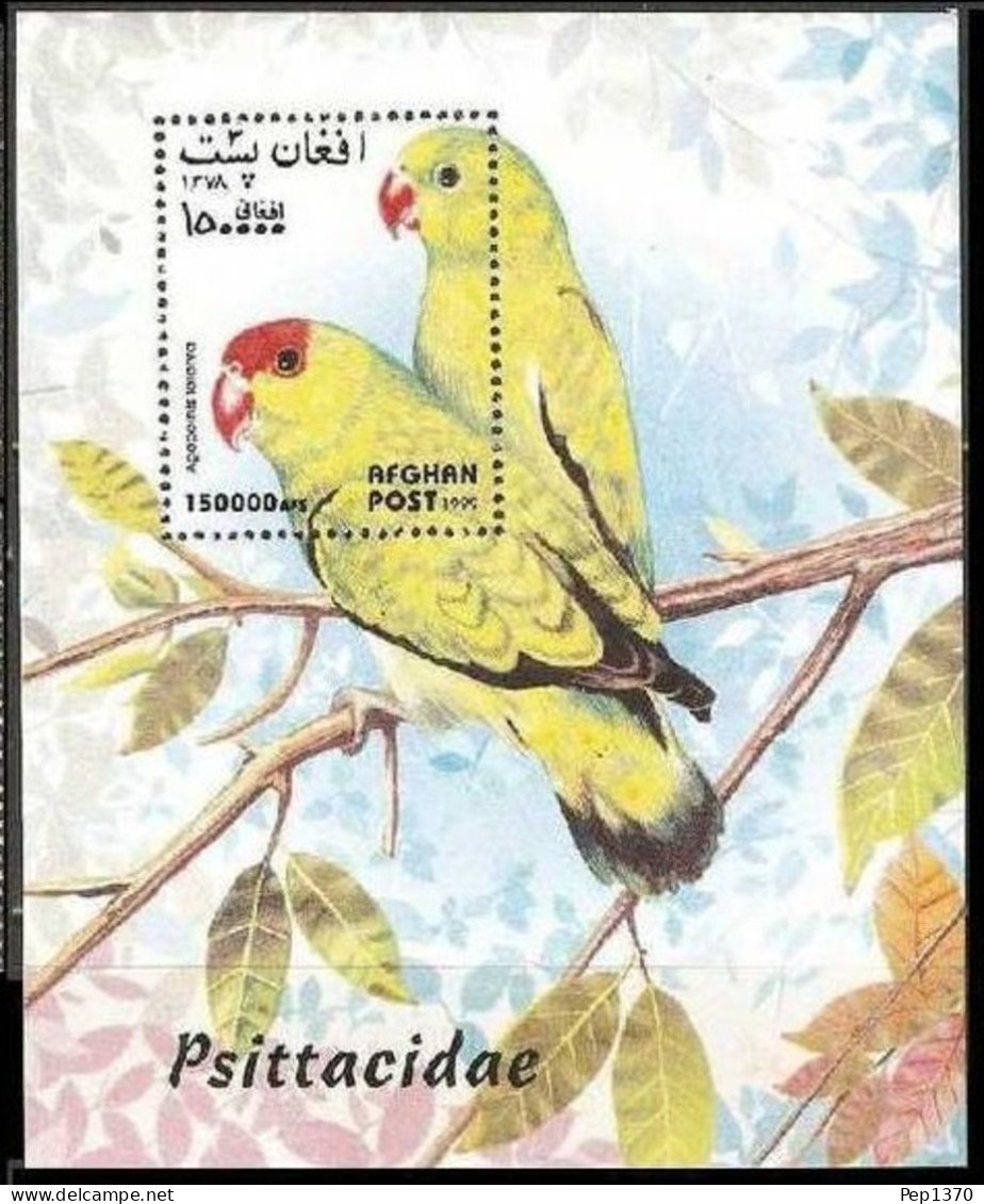 AFGHANISTAN 1999 - AVES - PAJAROS - LOROS - YVERT HB-116** - Other & Unclassified