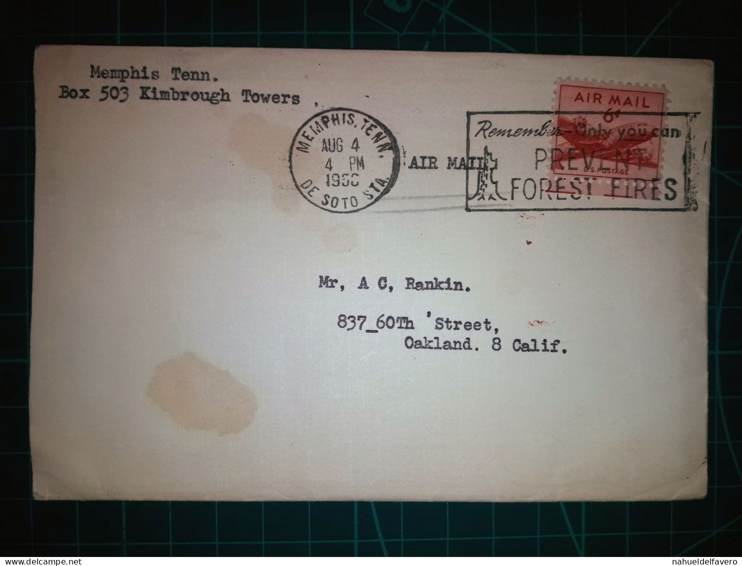 ÉTATS-UNIS, Enveloppe Circulant Avec Le Cachet Spécial "Vous Seul Pouvez Prévenir Les Incendies De Forêt". Année 1956. - Used Stamps