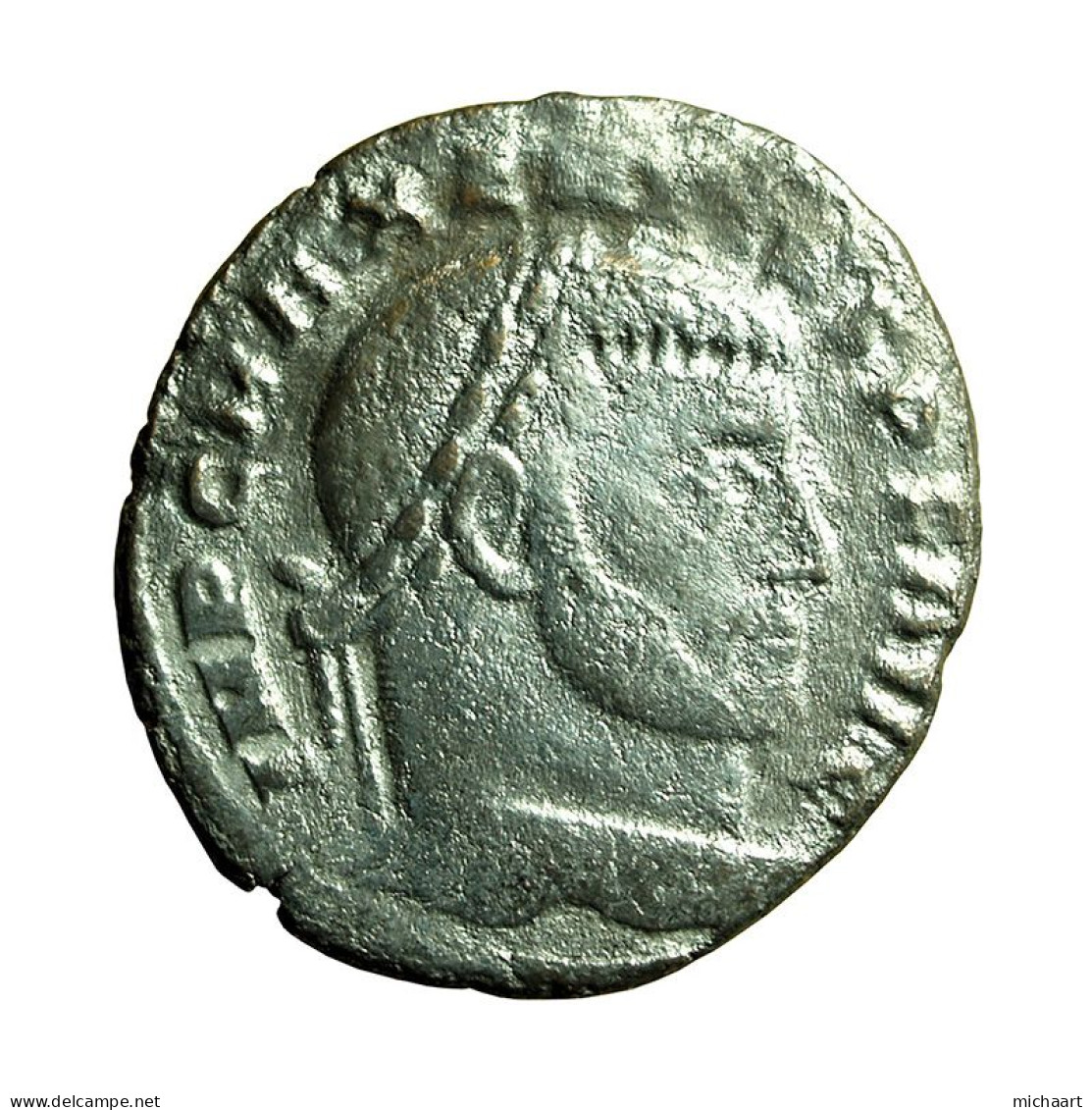 Roman Coin Maxentius Follis Ostia AE23mm Head / Dioscuri 03987 - L'Empire Chrétien (307 à 363)