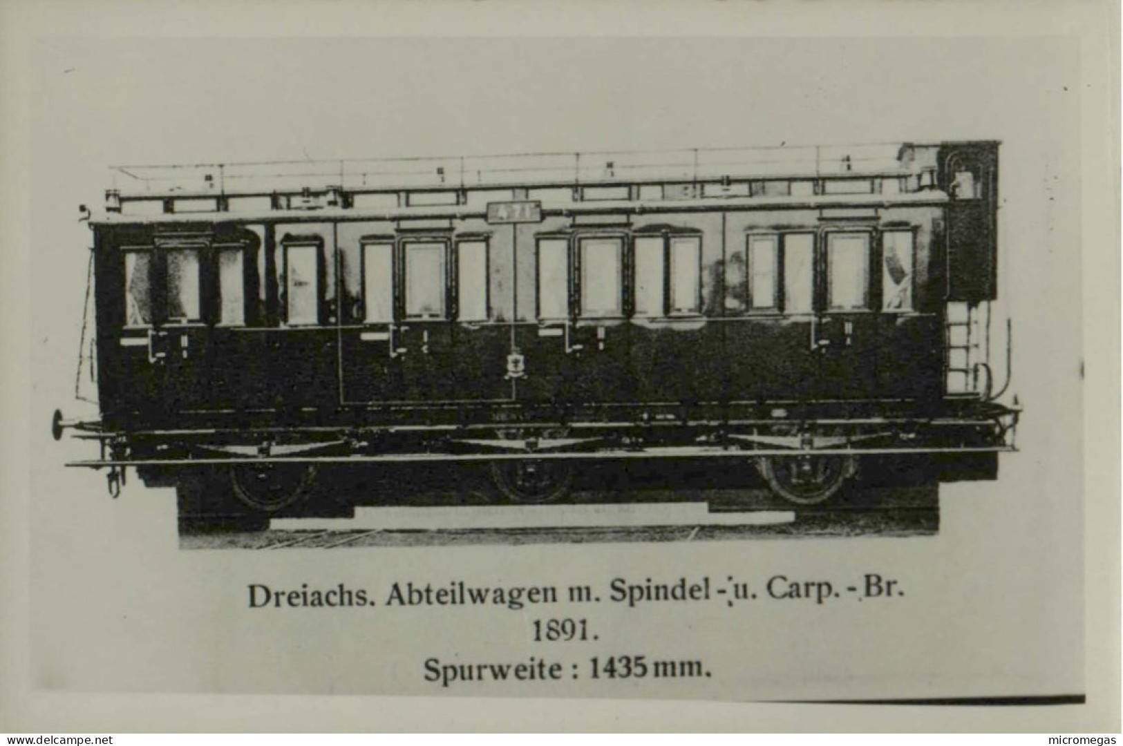 Dreiachs. Abteilwagen M. Spindel - U. Carp.- Br. 1891 - Trains