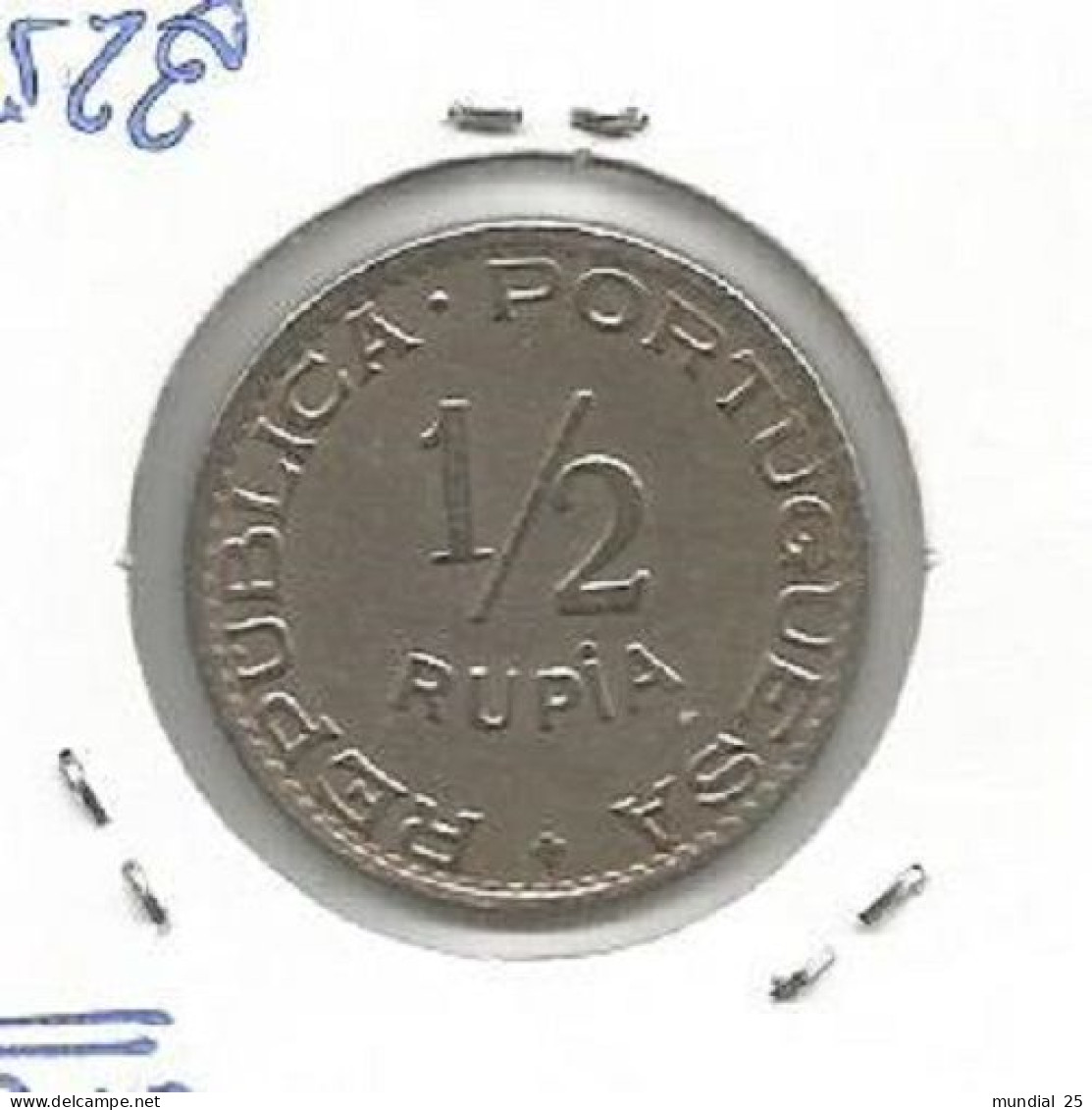 INDIA PORTUGUESE 1/2 RUPIA 1947 - India