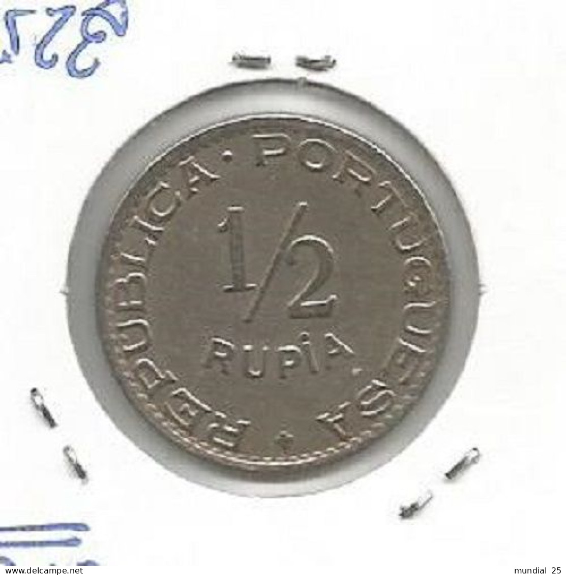 INDIA PORTUGUESE 1/2 RUPIA 1947 - Indien