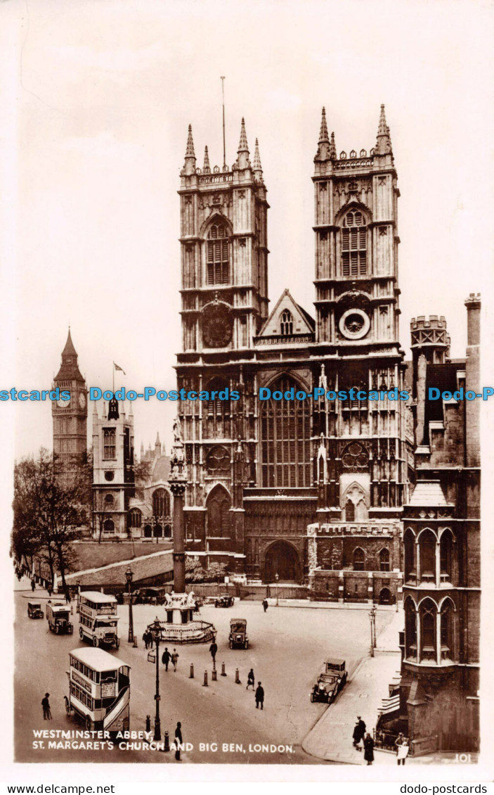 R097896 Westminster Abbey. St. Margarets Church And Big Ben. London. RP - Sonstige & Ohne Zuordnung