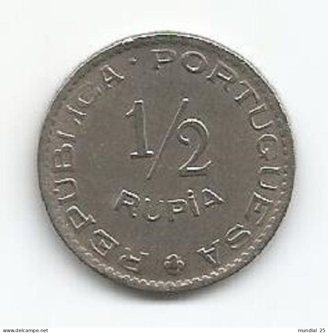 INDIA PORTUGUESE 1/2 RUPIA 1952 - Indien