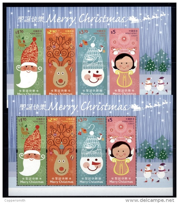 (321-322) Hong Kong  Christmas Sheets / Bf / Blocs Noel / Weihnachten / 2014  ** / Mnh  Michel BL 282-283 - Autres & Non Classés