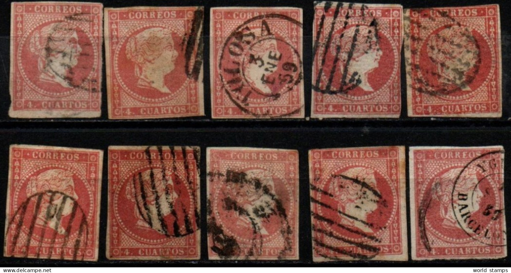 ESPAGNE 1857-60 O - Oblitérés