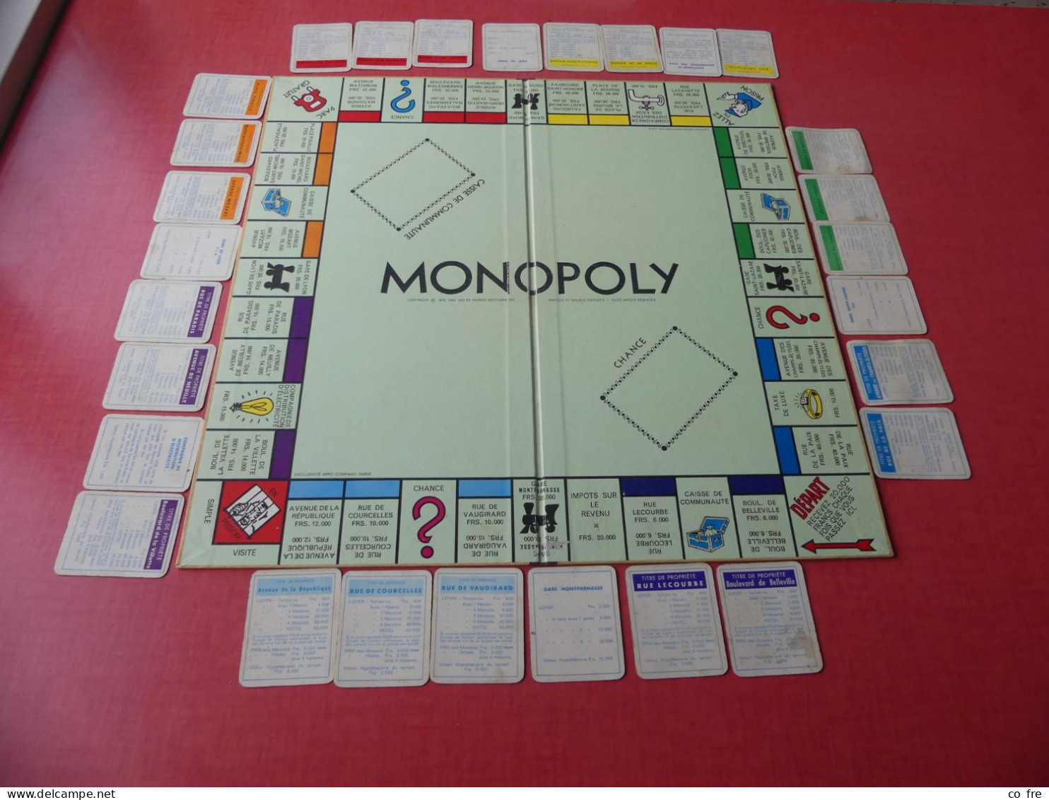 Jeu de MONOPOLY ancien, règle copyright de 1936, une des 1ères éditions françaises.