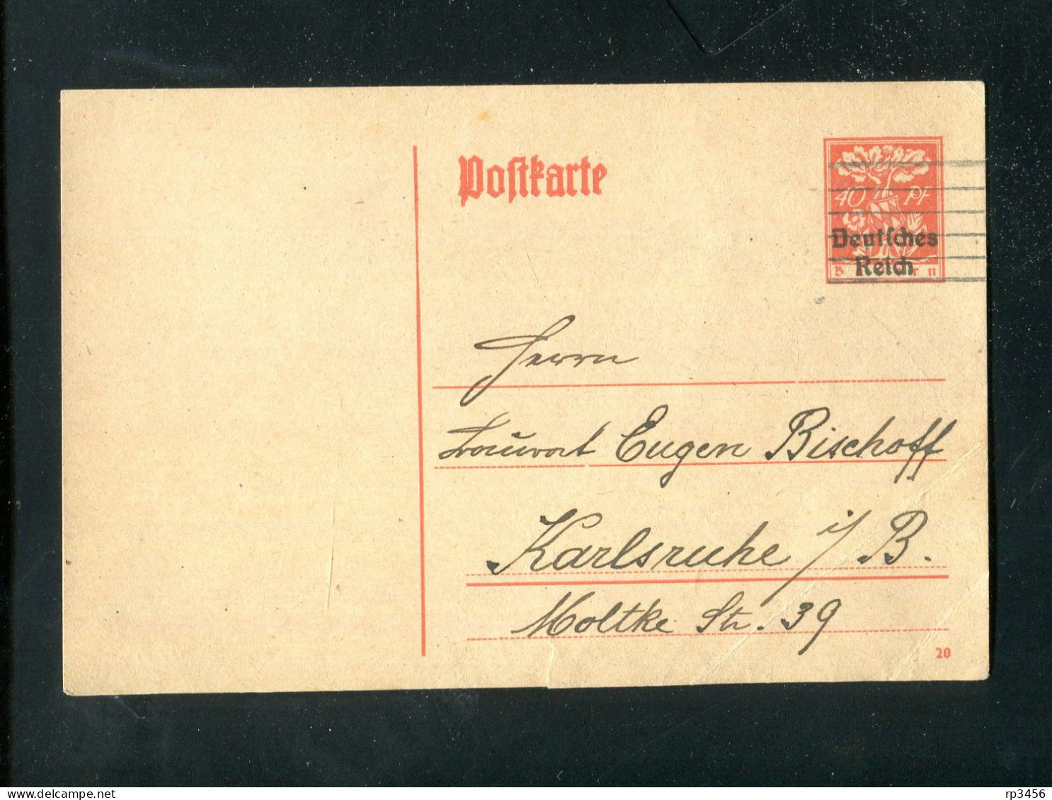 "DEUTSCHES REICH" 1920, Postkarte Mi. P 129 Gestempelt, Rueckseits Druckabklatsch (R2035) - Cartes Postales