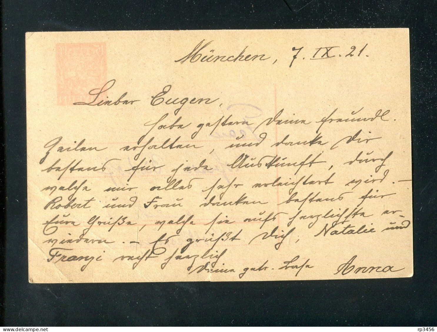 "DEUTSCHES REICH" 1920, Postkarte Mi. P 129 Gestempelt, Rueckseits Druckabklatsch (R2035) - Cartes Postales