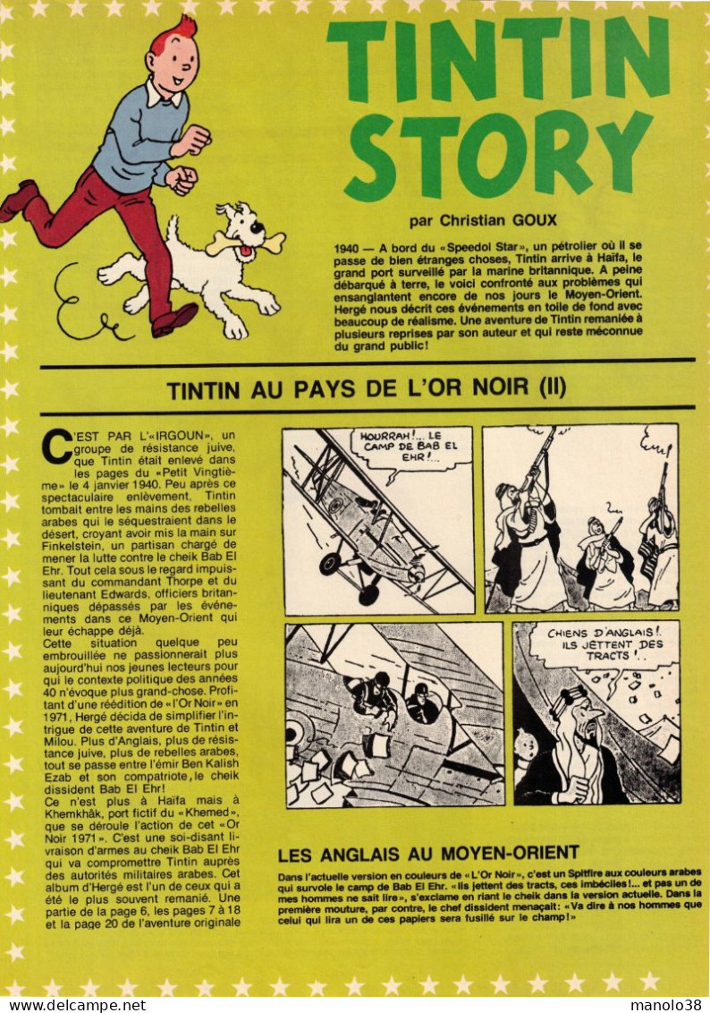 Tintin Au Pays De L'or Noir, Suite. Tintin Story. Les Archives De Moulinsart. Histoires, Variantes De L'album. 1979. - Historical Documents