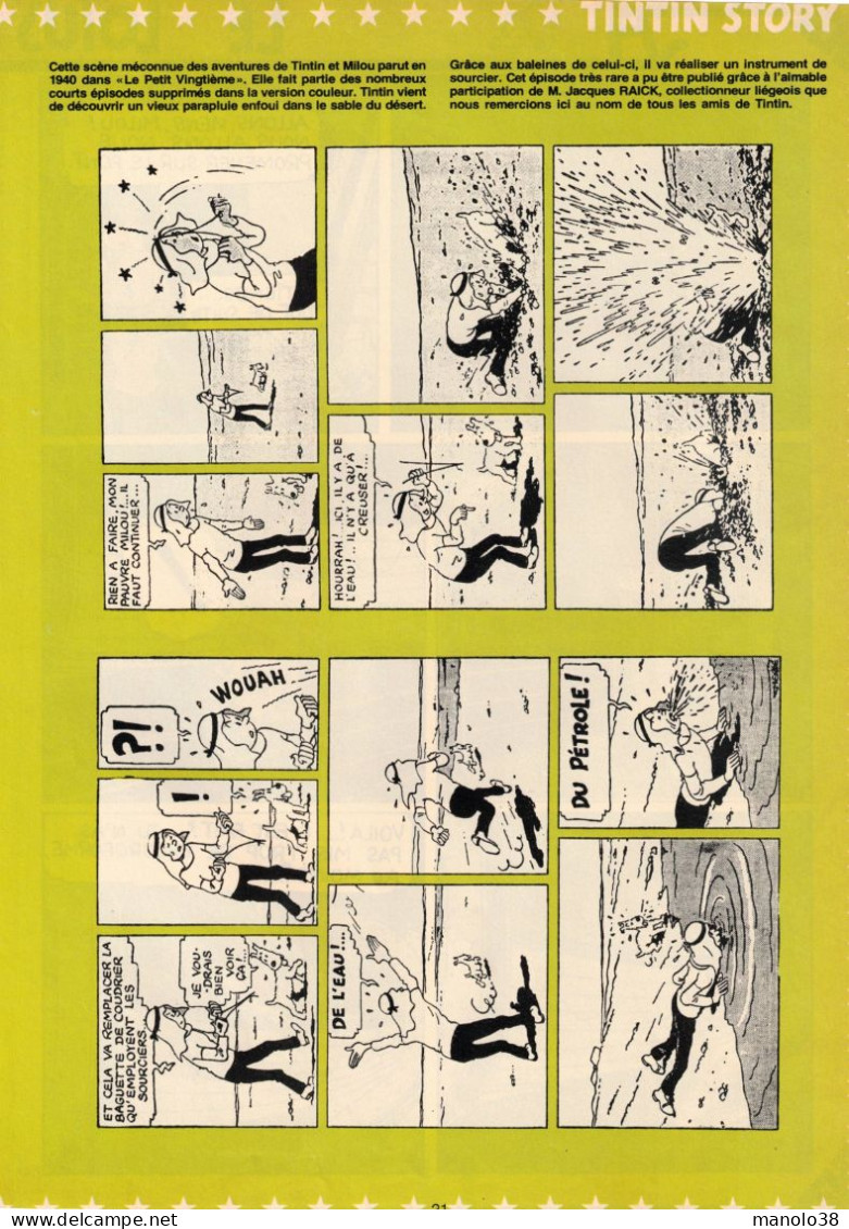 Tintin Au Pays De L'or Noir, Suite. Tintin Story. Les Archives De Moulinsart. Histoires, Variantes De L'album. 1979. - Historical Documents