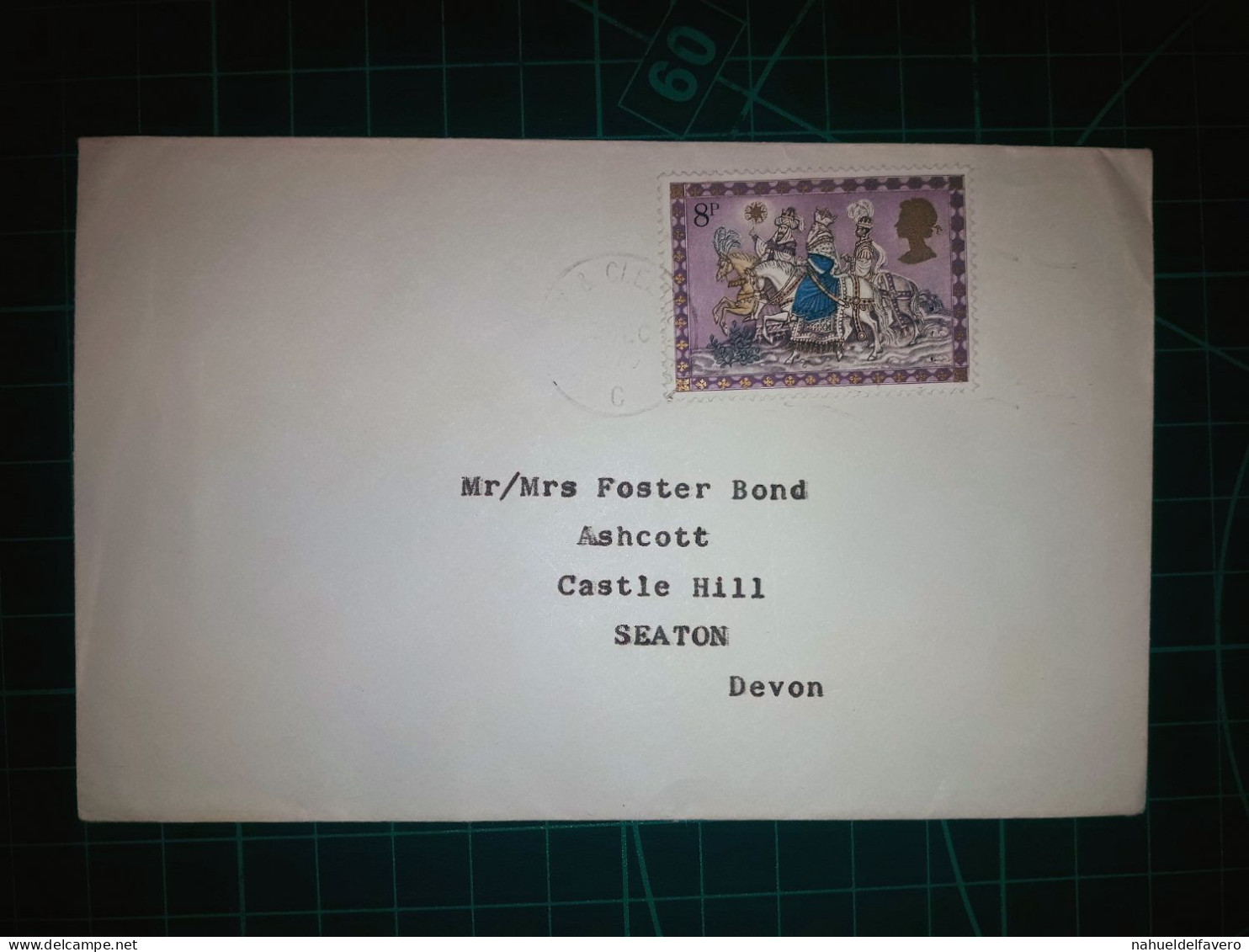 ANGLETERRE, Enveloppe Distribuée à Castle Hill, Seaton. Timbre-poste : Des Trois Mages. Année 1979. - Used Stamps