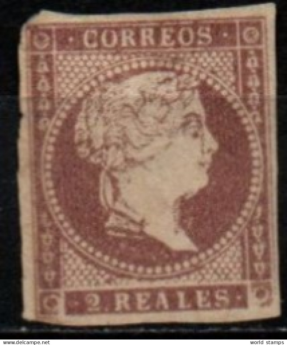 ESPAGNE 1857-60 O AMINCI-THINNED - Usados