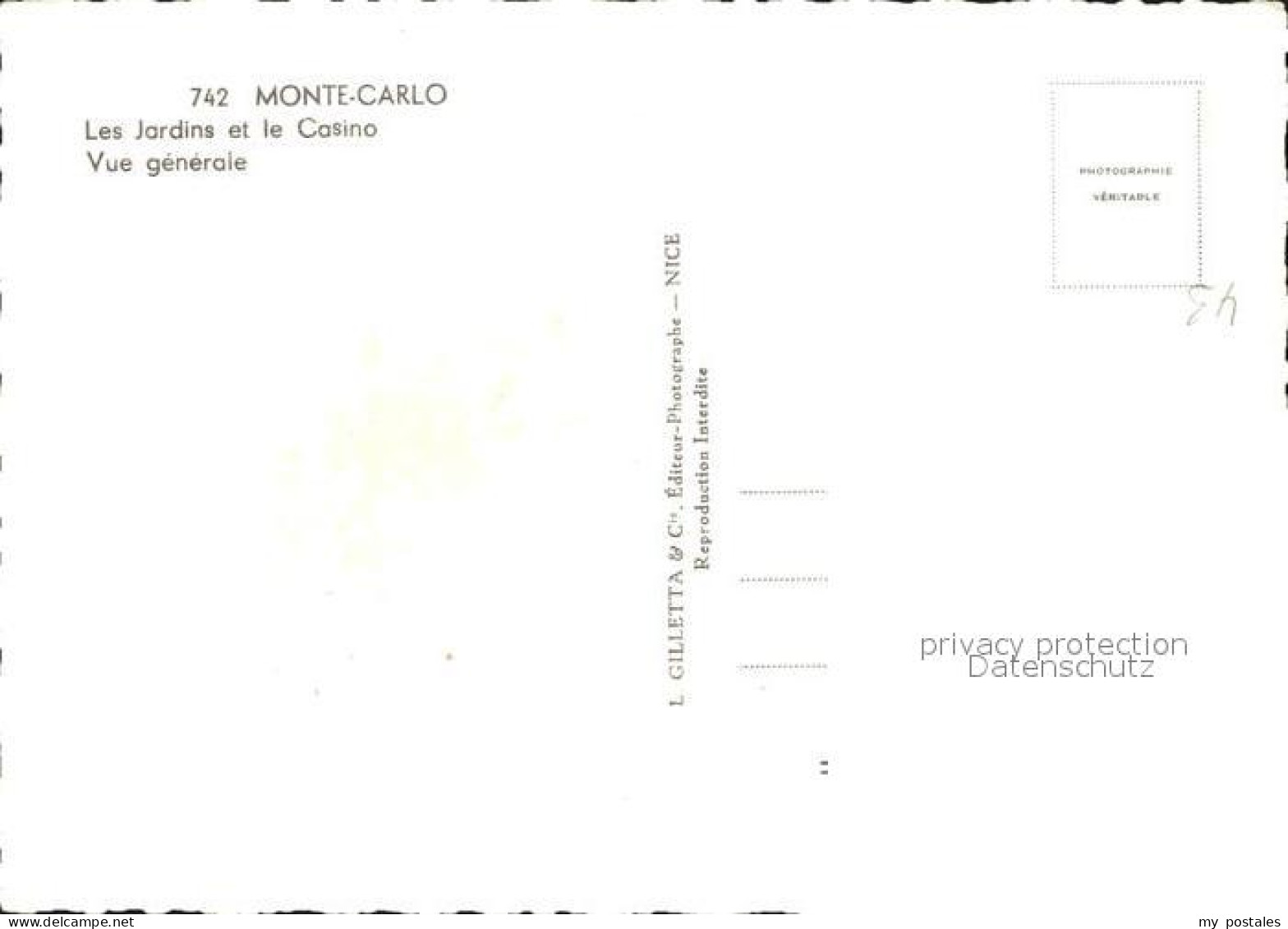 72498999 Monte-Carlo Park Und Fliegeraufnahme Monte-Carlo - Sonstige & Ohne Zuordnung