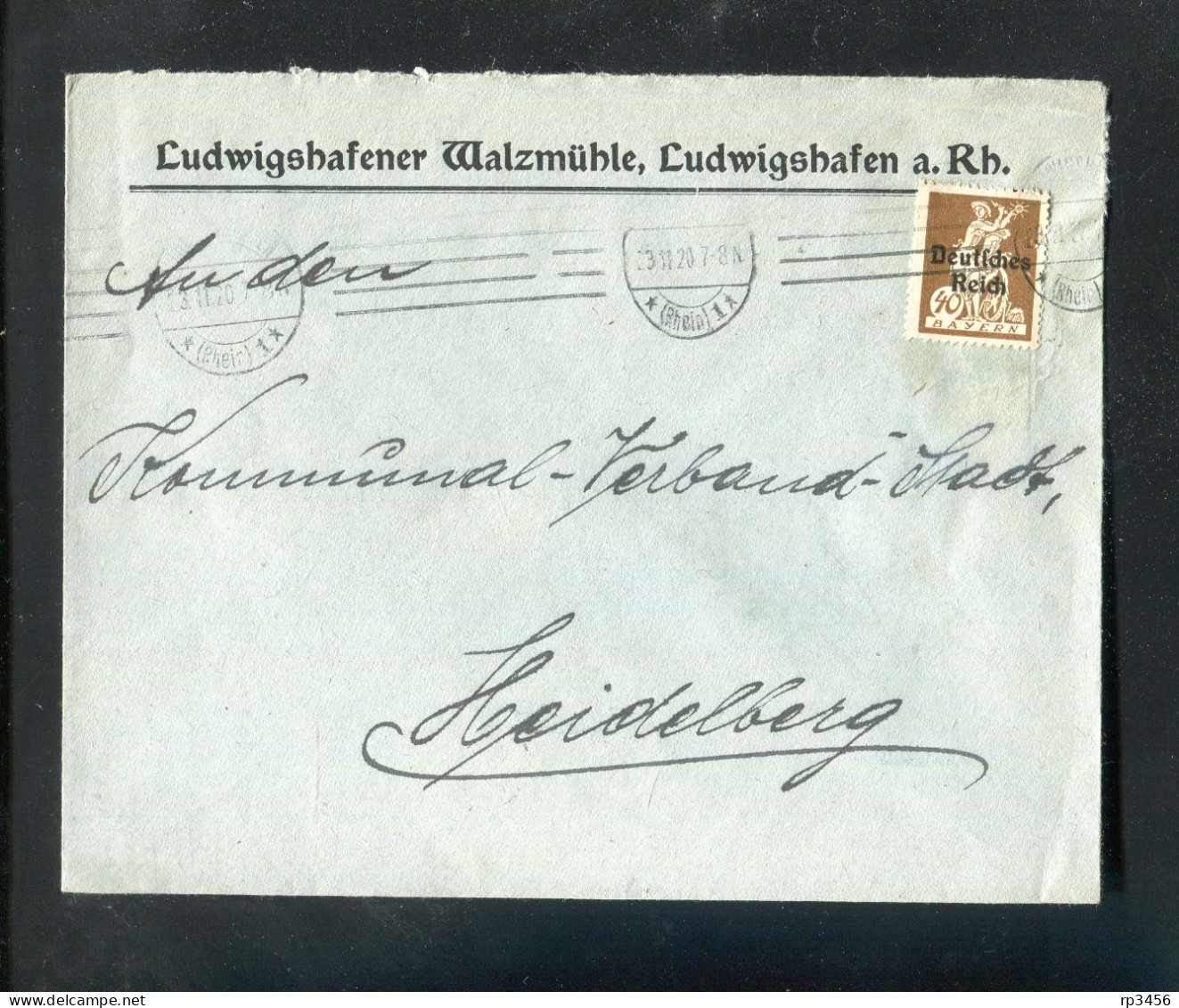 "DEUTSCHES REICH" 1920, Mi. 124 EF Auf Brief Ex Ludwigshafen Nach Heidelberg (R2039) - Cartas & Documentos