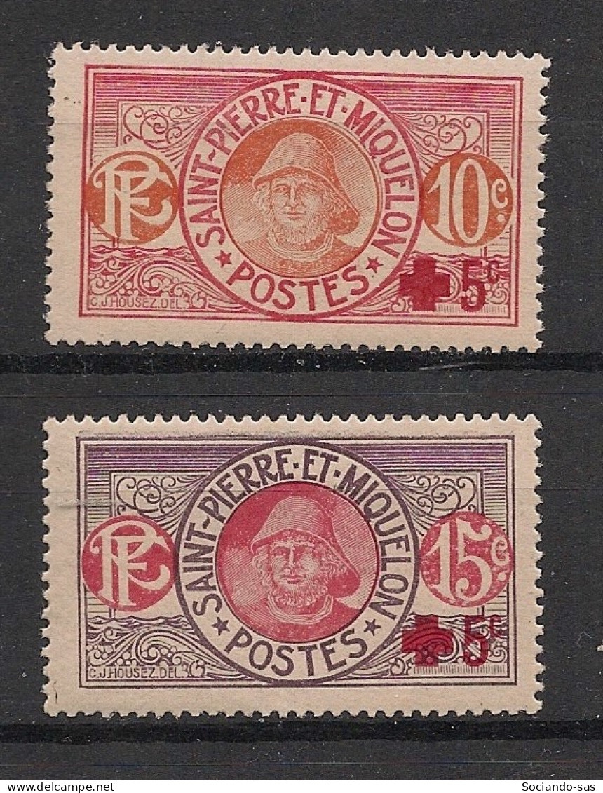 SPM - 1915-17 - N°YT. 105 à 106 - Croix Rouge - Neuf Luxe ** / MNH / Postfrisch - Nuevos