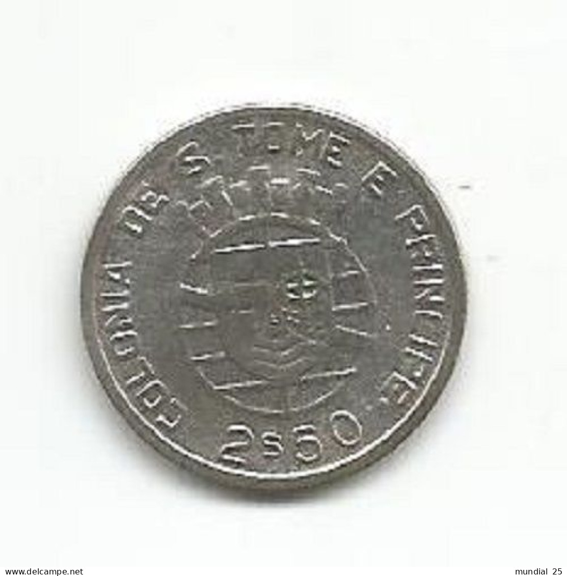 SAO TOME AND PRINCIPE PORTUGAL 2$50 ESCUDOS 1939 SILVER - Sao Tome And Principe