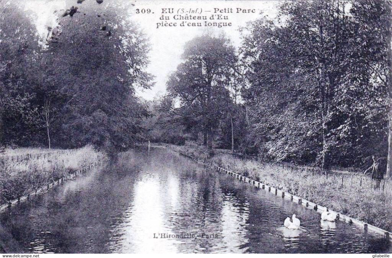 76 - Seine Maritime - EU -le Petit  Parc Du Chateau - La Piece D Eau Longue - Eu