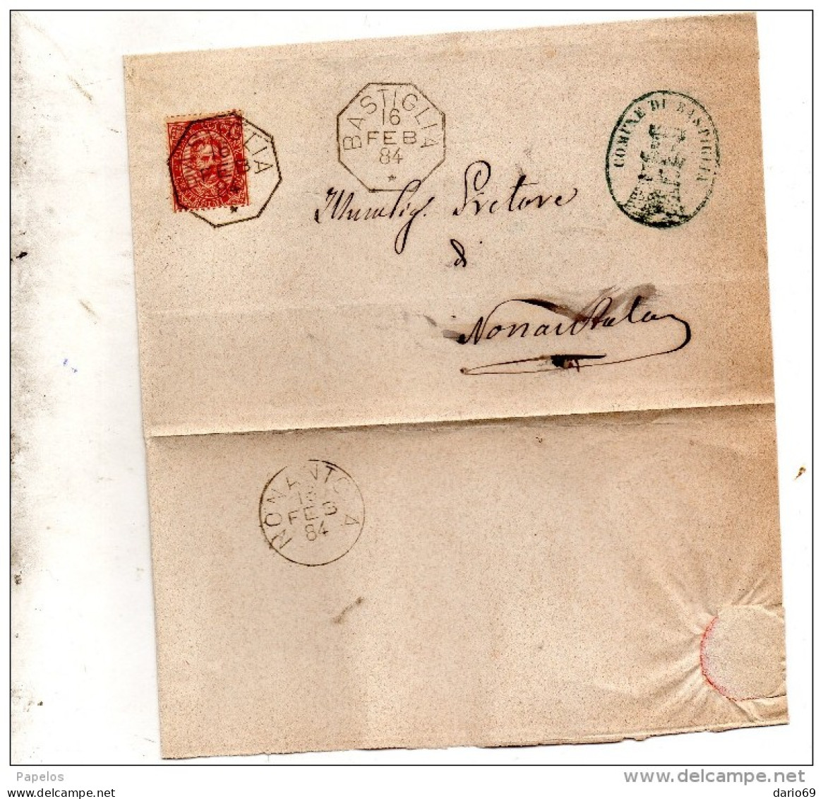 1884  LETTERA CON ANNULLO  OTTAGONALE BASTIGLIA MODENA - Poststempel