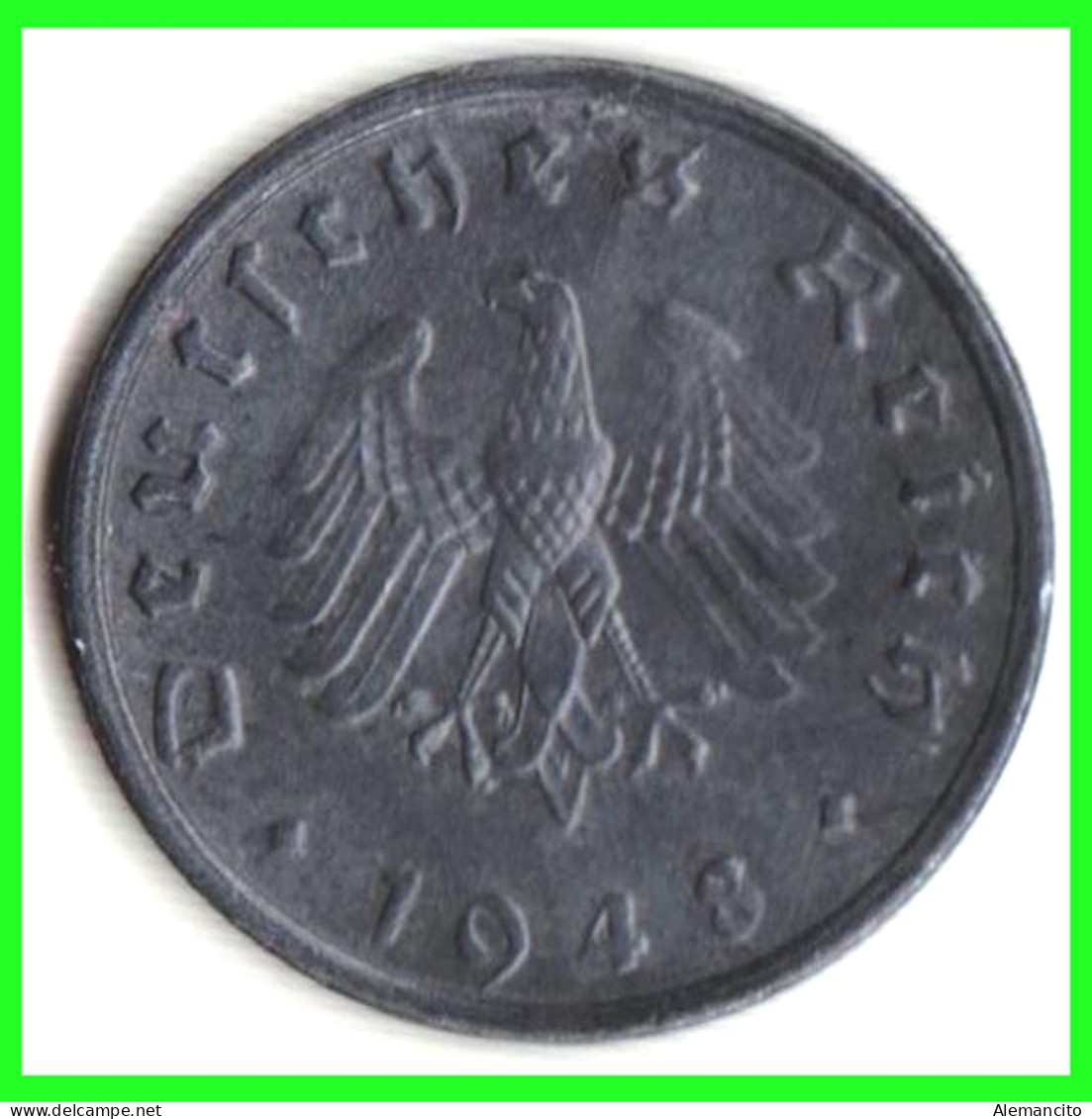 ALEMANIA - GERMANY 2 MONEDAS DE 10 REICHSPFNNIG TERCER REICHS ( AÑO 1945 CECAS - A - F )  COMPOCISIÓN ZINC - 10 Reichspfennig