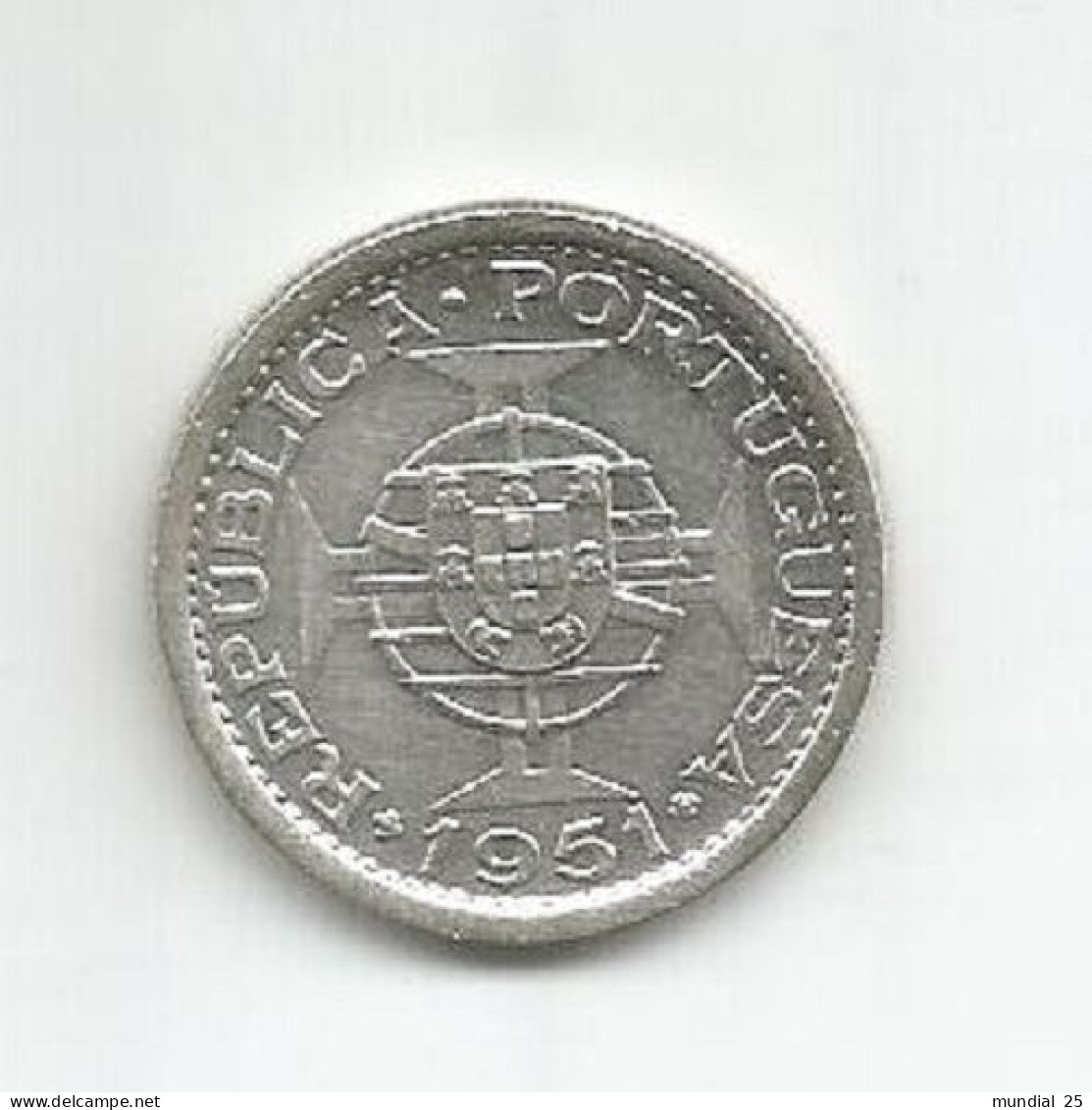 SAO TOME AND PRINCIPE PORTUGAL 5$00 ESCUDOS 1951 SILVER - São Tomé Und Príncipe