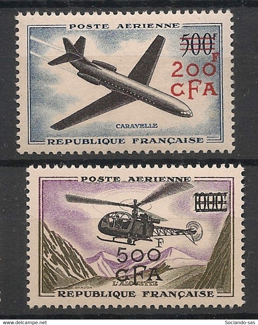 REUNION - 1957-58 - Poste Aérienne PA N°YT. 56 Et 57 - Caravelle / Alouette - Neuf Luxe ** / MNH / Postfrisch - Airmail