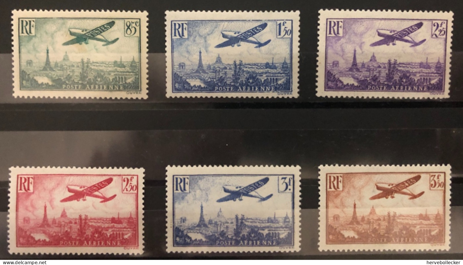 Timbres France - Poste Aérienne 1936 Yvert & Tellier Du N°8 Au 13 Neuf ** - 1927-1959 Neufs