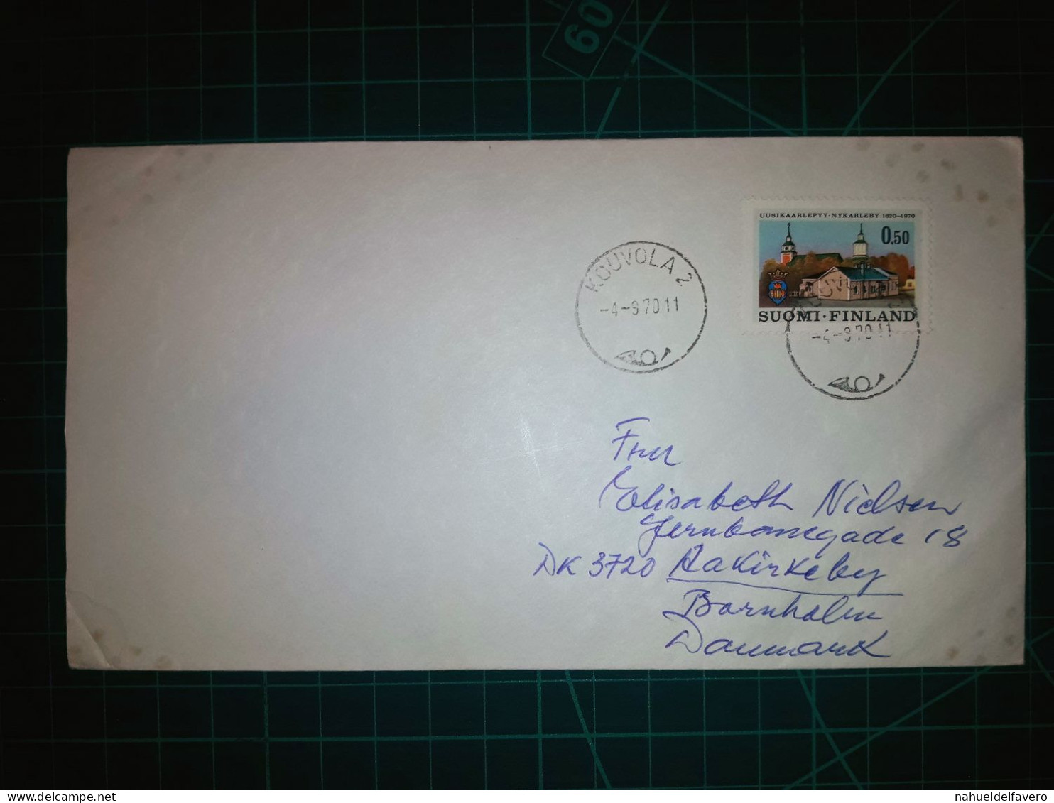 FINLANDE (SUOMI), ENveloppe Circulée Au Poste De Cloche D'Uusikaarlepyy - Nykarleby. Cachet De La Poste à Kouvola 2. Ann - Used Stamps