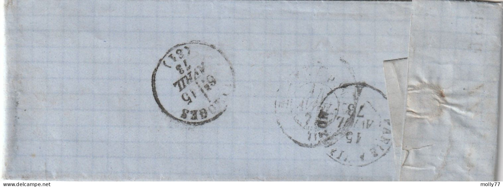 Lettre De Fougères à Limoges LAC - 1849-1876: Période Classique