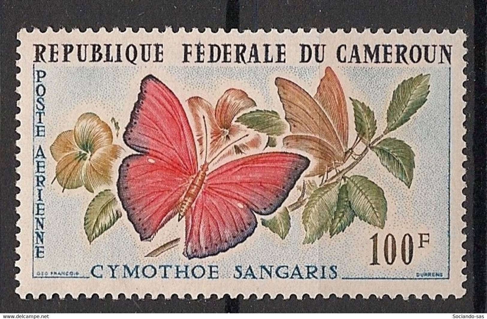 CAMEROUN - 1962 - Poste Aérienne PA  N° YT. 54 - Papillons / Butterflies - Neuf Luxe ** / MNH / Postfrisch - Papillons