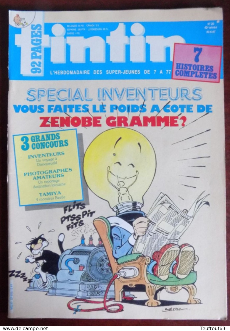 Tintin N° 26/1987 Bédu - Spécial Inventeurs - Tintin