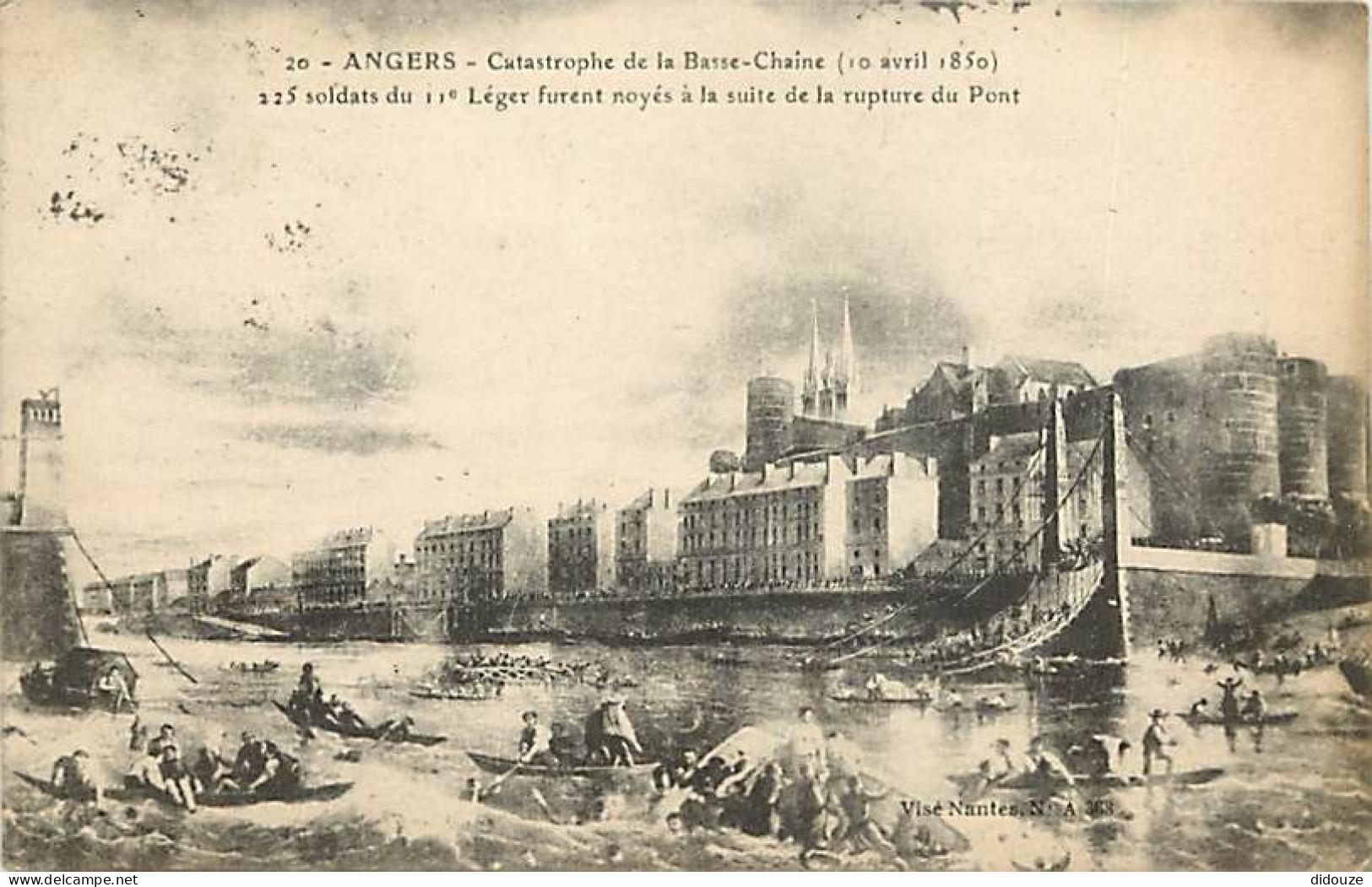 49 - Angers - Catastrophe De La Basse-Chaîne - 225 Soldats Du 11e Léger Furent Noyés à La Suite De La Rupture Du Pont -  - Angers