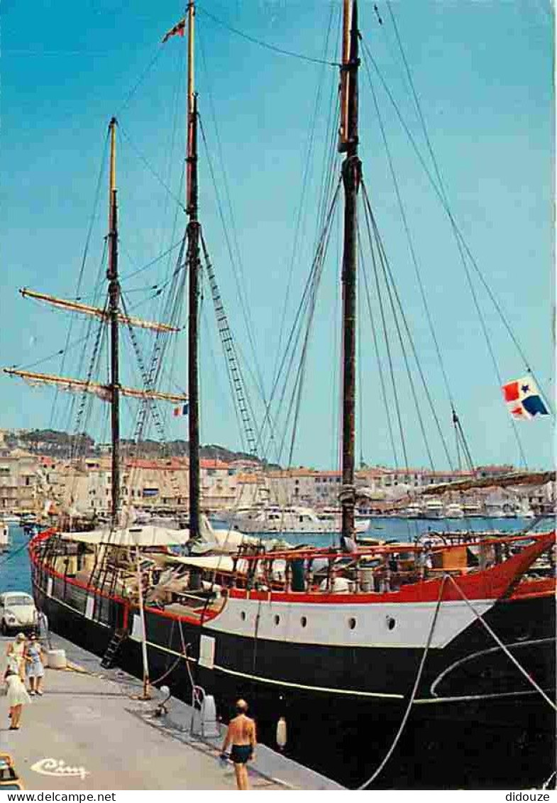 Bateaux - Voiliers - Saint Tropez - Le Port - Automobiles - CPM - Voir Scans Recto-Verso - Sailing Vessels