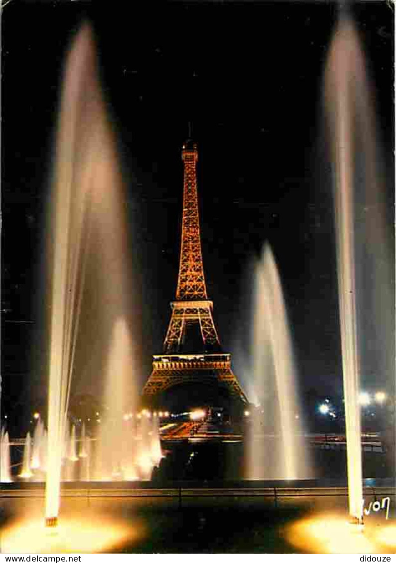 75 - Paris - Tour Eiffel - Vue Des Jardins Du Palais De Chaillot - Vue De Nuit - Carte Neuve - CPM - Voir Scans Recto-Ve - Tour Eiffel