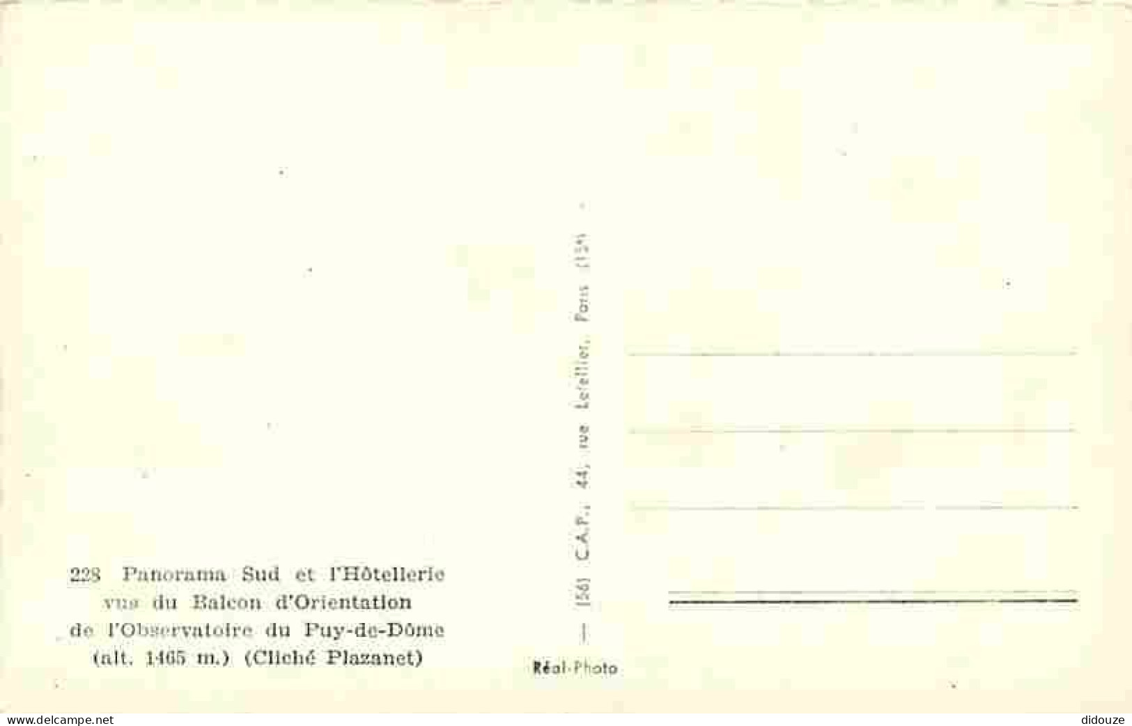 63 - Le Puy De Dome - Panorama Sud Et L'Hotellerie Vus Du Balcon D'Orientation De L'Observatoire Du Puy De Dome - CPM -  - Other & Unclassified