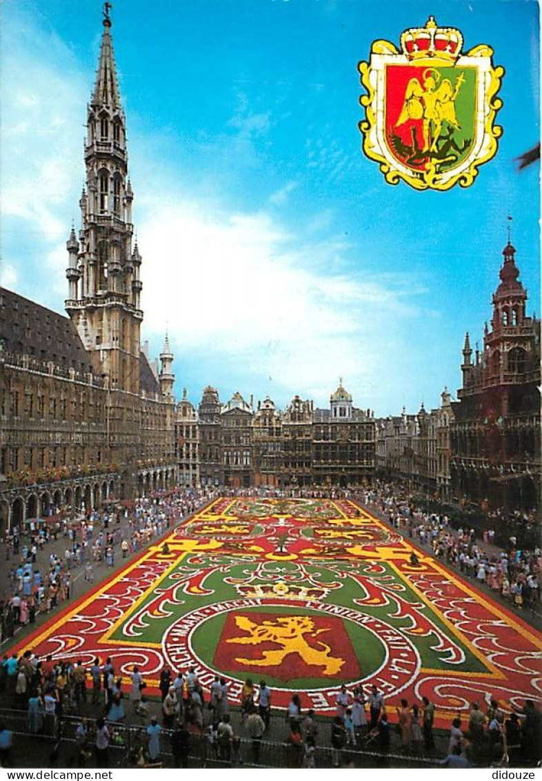 Belgique - Bruxelles - Brussels - Grand Place, Tapis De Fleurs - Blasons - Carte Neuve - CPM - Voir Scans Recto-Verso - Plätze