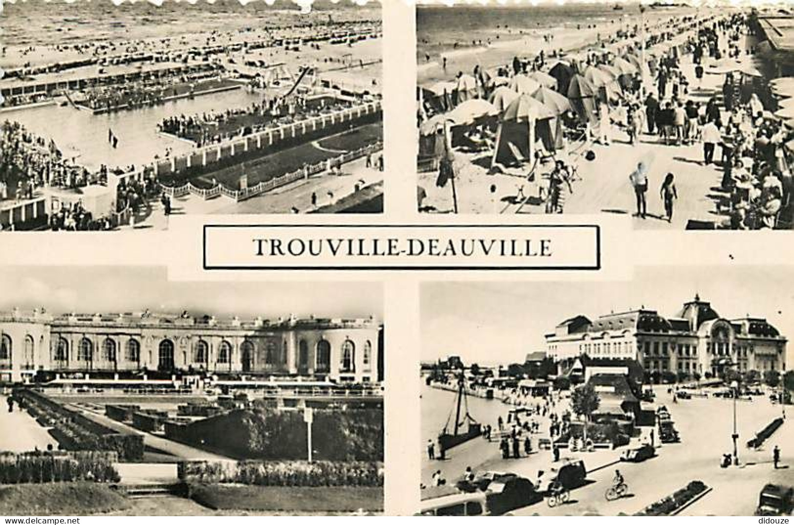14 - Trouville - Deauville - Multivues - CPSM Format CPA - Automobiles - Voir Timbre - Oblitération Ronde De Grand Brass - Trouville