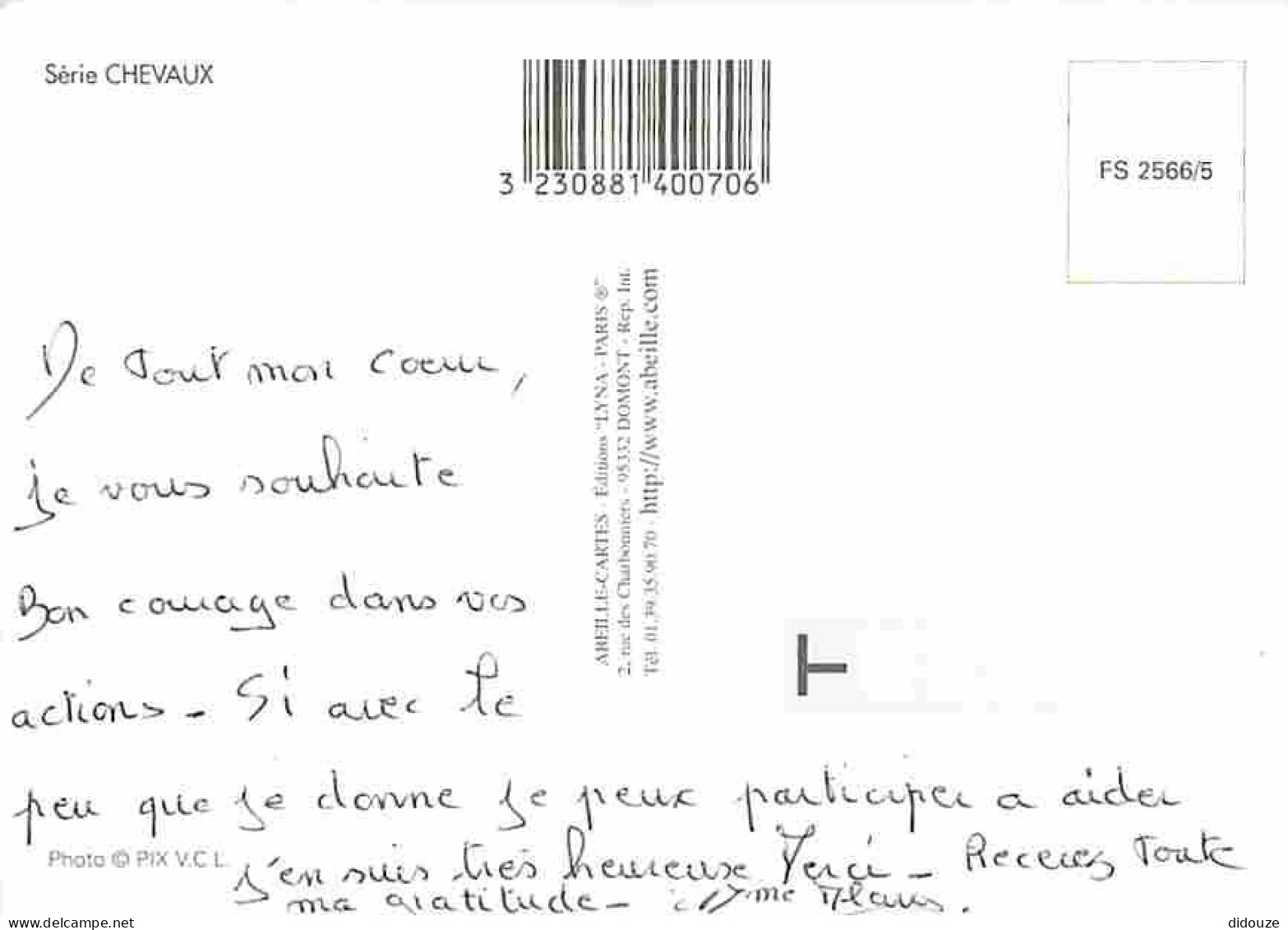 Animaux - Chevaux - Jument Et Son Poulain - Voir Scans Recto Verso  - Caballos